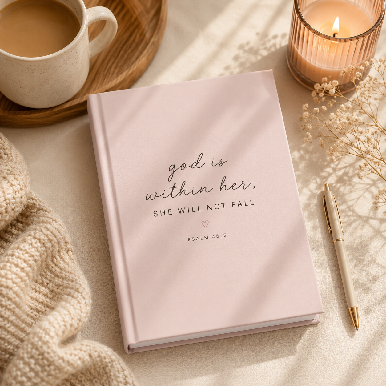 God Is Within Her, She Will Not Fall Hardcover Christian Journal | Psalm 46:5