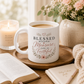 Blessed Beyond Measure Christian Mug | Faithful God Coffee Mug | Inspirational Christian Gift | Floral Faith Mug