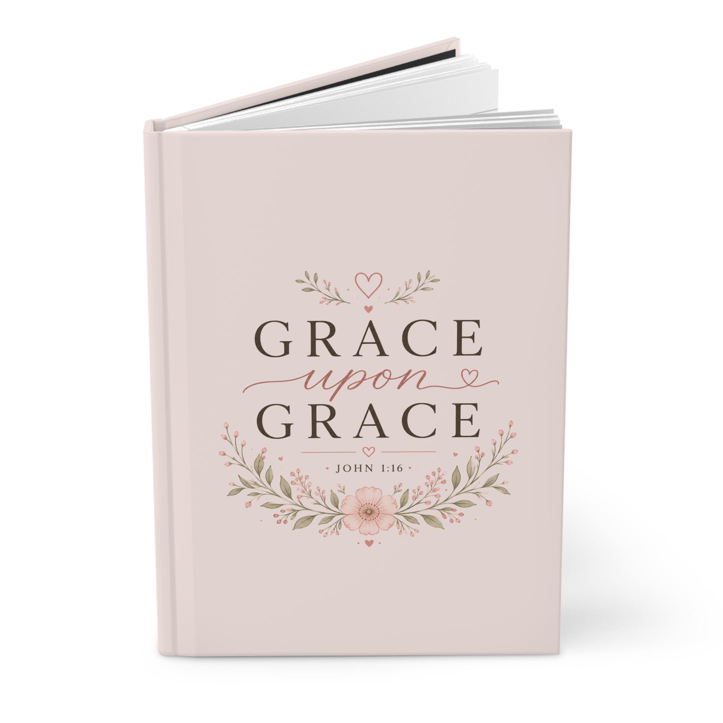Grace Upon Grace Hardcover Journal – John 1:16 Christian Prayer & Bible Study Notebook