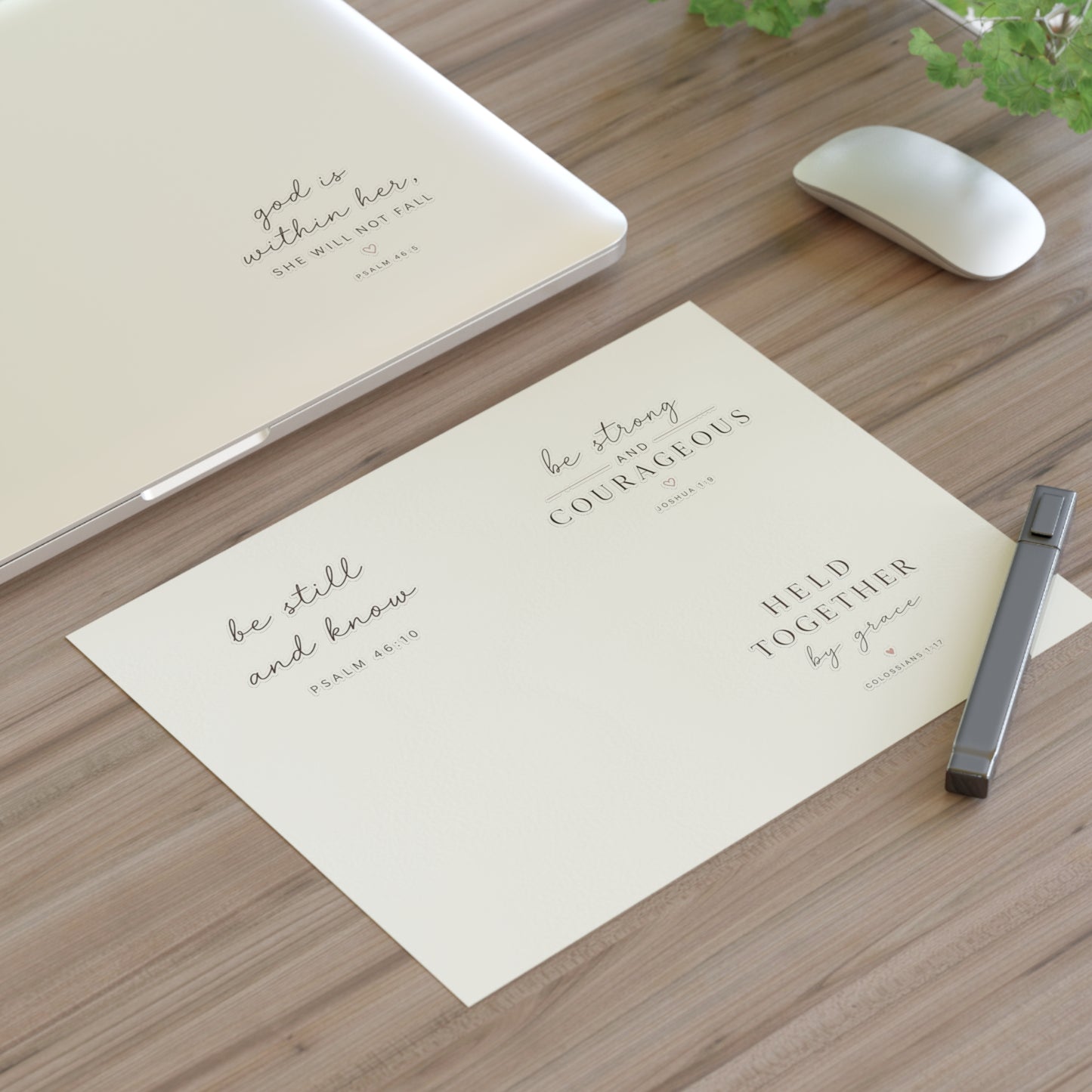 Faith-Inspired Christian Sticker Sheet | Be Still & Know, Be Strong & Courageous, God Is Within Her, Held Together by Grace | Bible Verse Vinyl Stickers