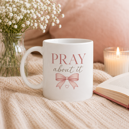 Pray About It Mug | 11oz Christian Coffee Mug | Faith-Based Gift for Women