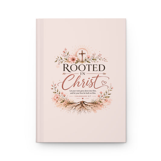 Rooted in Christ Hardcover Journal – Colossians 2:7 Christian Prayer & Bible Study Notebook