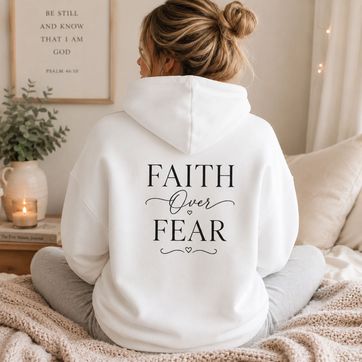 Faith Over Fear Christian Hoodie – Inspirational Christian Sweatshirt & Faith Gift