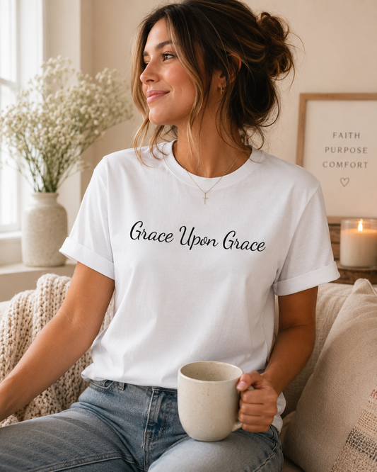 Grace Upon Grace Christian T-Shirt | Faith-Inspired Graphic Tee for Women