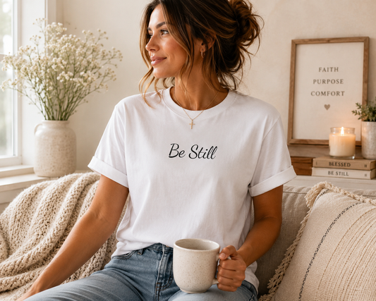 Be Still Christian T-Shirt | Faith-Based Psalm 46:10 Inspirational Tee