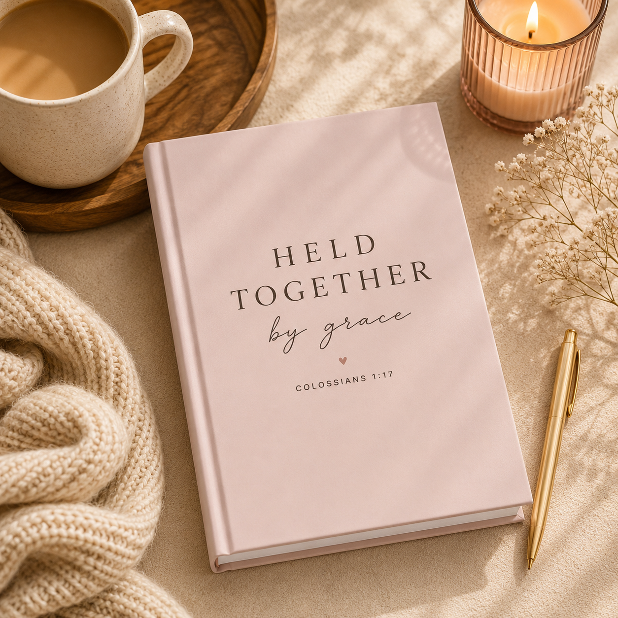 Held Together by Grace Hardcover Christian Journal | Colossians 1:17