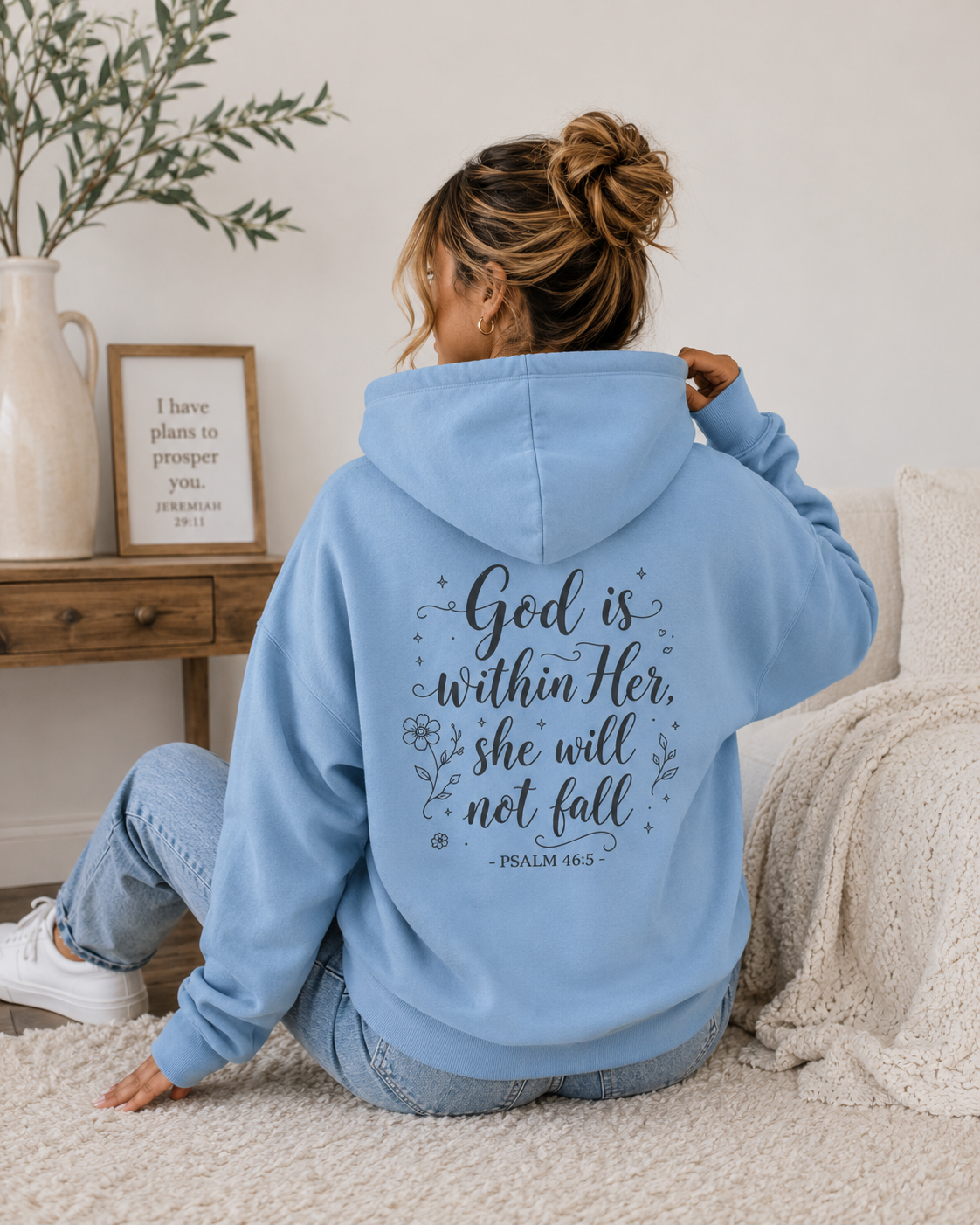 God Is Within Her Christian Hoodie | Psalm 46:5 Faith-Based Hoodie for Women