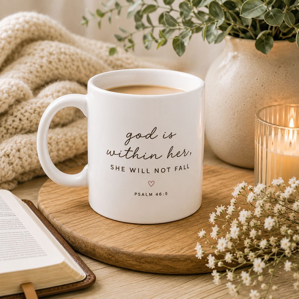 God Is Within Her 11oz Christian Mug – Psalm 46:5 Faith-Based Coffee Mug