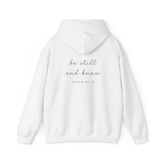 Be Still and Know Hoodie – Psalm 46:10 Christian Faith Hoodie in Light Pink