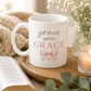 Grace Upon Grace Christian Mug | Pink Bow Coffee Mug | Faith Inspired Gift for Women | Christian Ceramic Mug 11oz