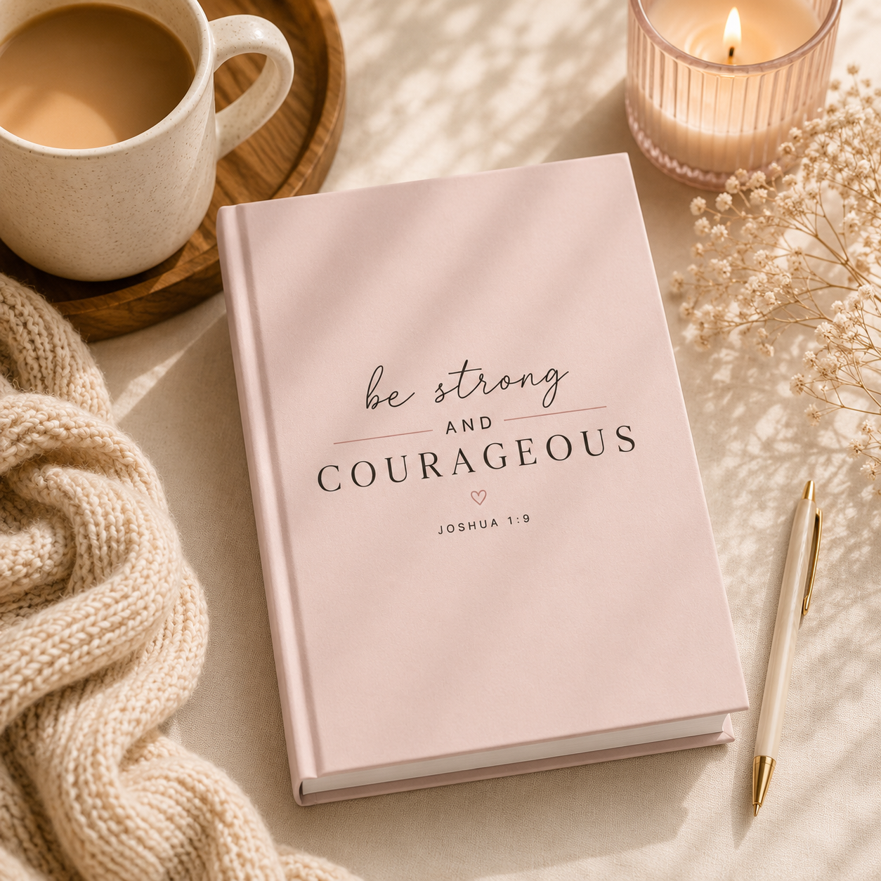 Be Strong and Courageous Hardcover Christian Journal | Joshua 1:9