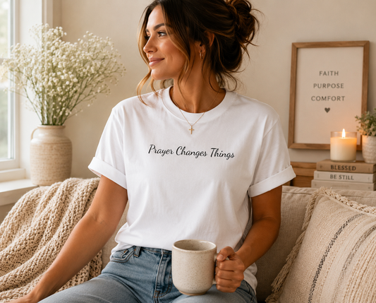 Prayer Changes Things Christian T-Shirt | Faith-Based Prayer Shirt for Women