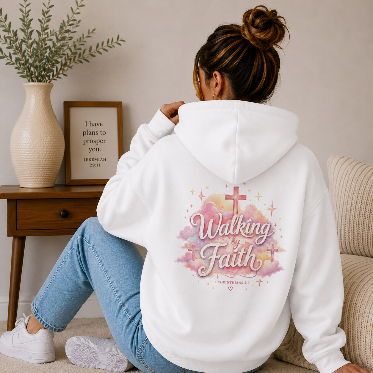 Walking By Faith Christian Hoodie | 2 Corinthians 5:7 Faith-Based Hoodie